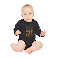 My First Autumn Organic Baby Bodysuit, Fall Baby Clothes, Seasonal Infant Suit, Cute Baby Gift, Thanksgiving Outfit, Eco-Friendly Babywear